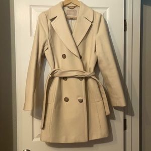 Cream wool trench